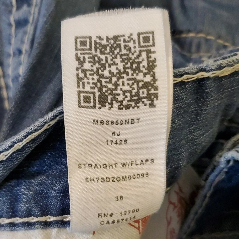 True Religion Jeans Straight with Flap Pockets Size 36